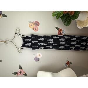 Altar'd State Black and White Paisley Sleeveless Halter Jumpsuit - Size - Small